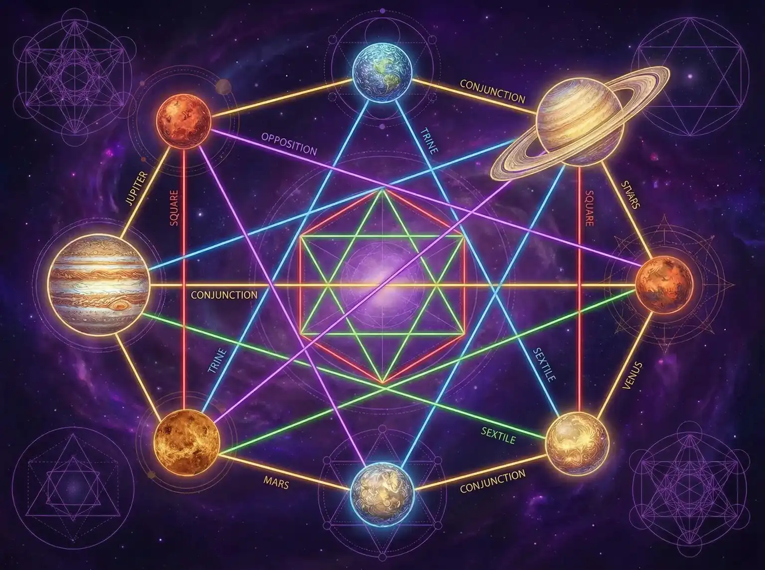 行星相位解读 - 4虎官网 | 占星学进阶